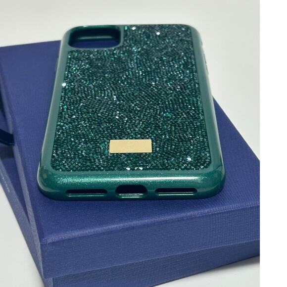 Swarovski Glam Rock Bumper Phone 11 Pro Max Green - Picture 8 of 11